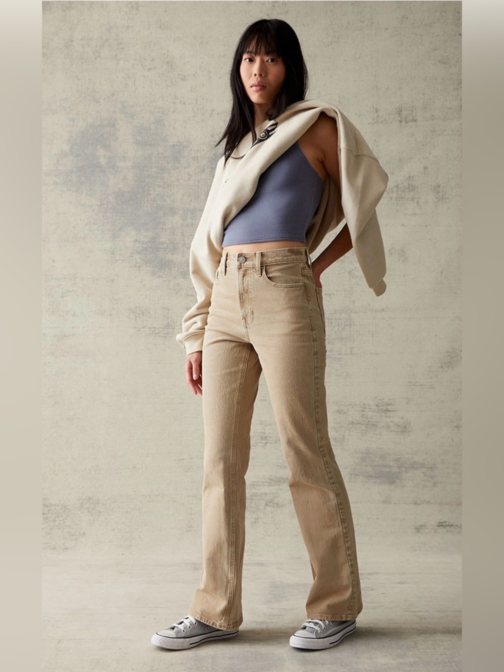 PacSun Women’s Stretch High Rise Bootcut Beige Jean